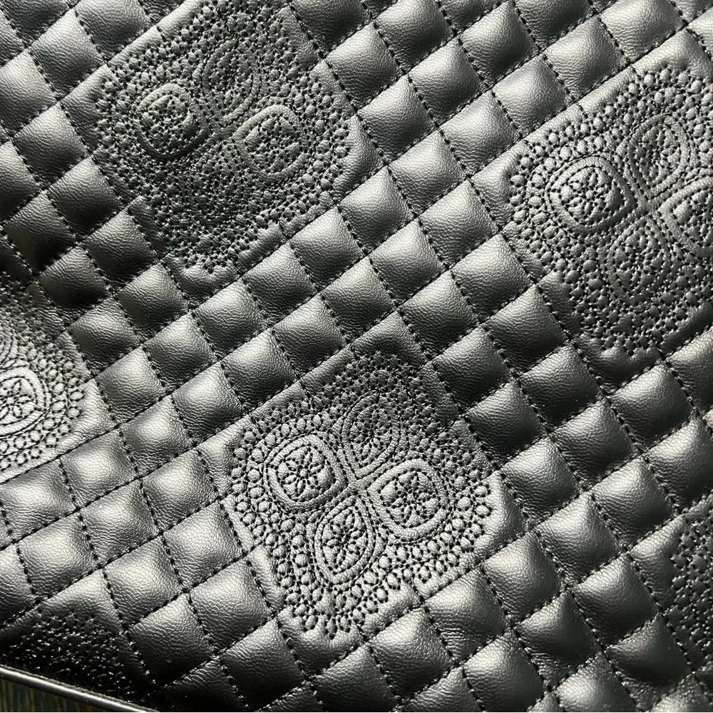 Desigual Claudia Nanaimo Black Quilted Backpack vegan leather lip hang tag